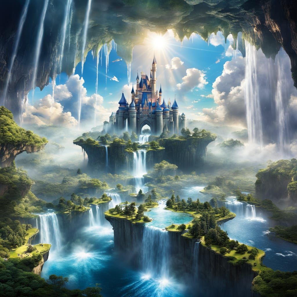 Floating Islands Kingdom in a Whimsical Abyss