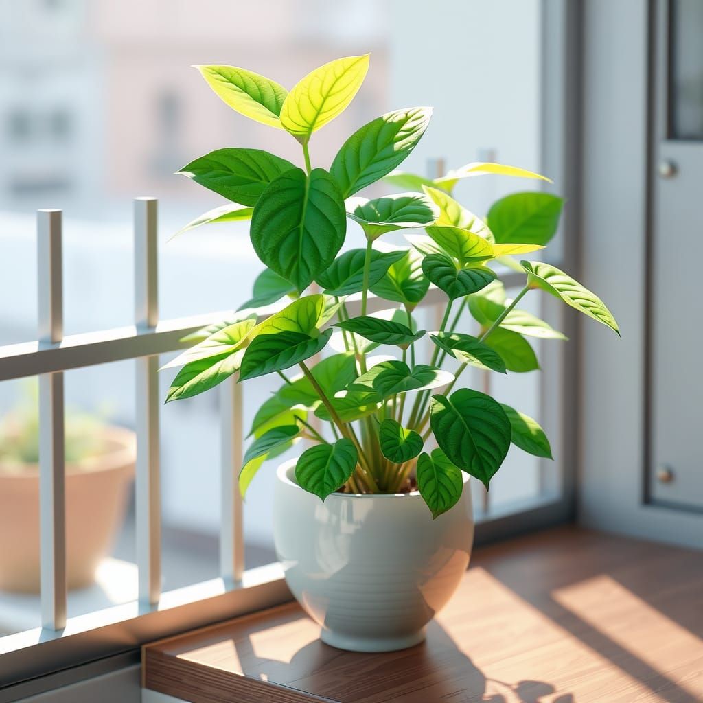 Money Plant in Anime Style 3D Rendering