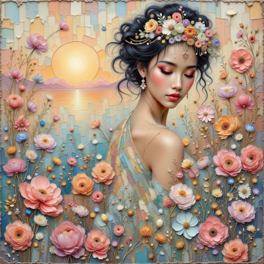 Surreal Dreamscape: Sunrise vs Sunset Fusion in Watercolor