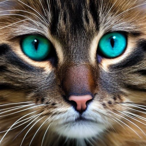 Vibrant Feline Portrait in Pixar Style