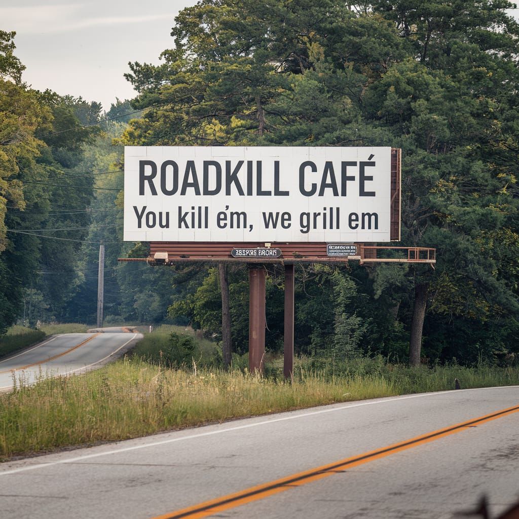 Grisly Billboard Adorns Country Roadside