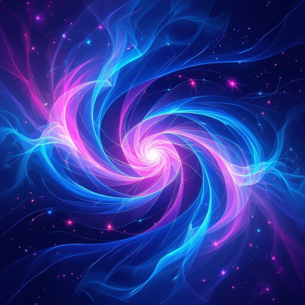 Vibrant Abstract Swirls with Neon Gradients