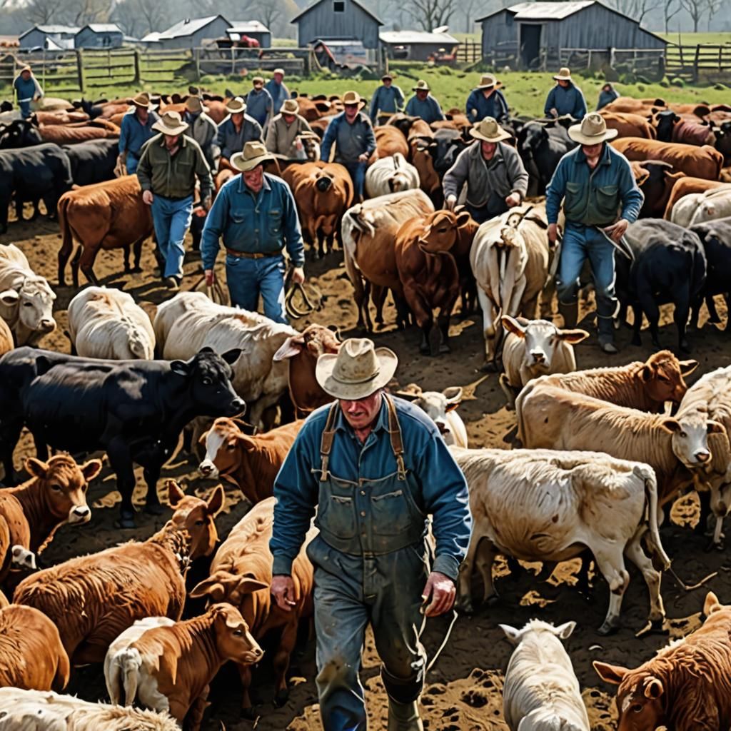 Disturbing Image of Animal Abuse on a Farm
