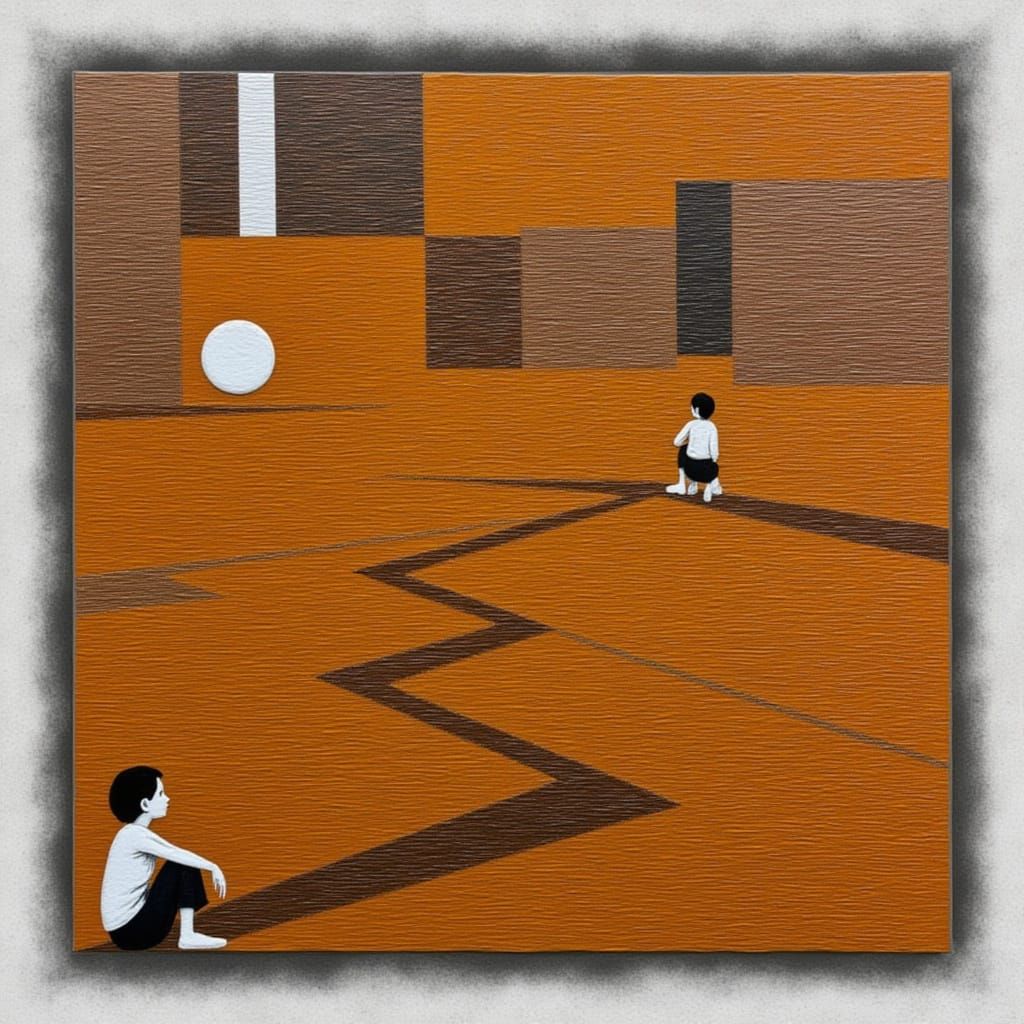 Contemplative Figure in a Dreamlike Surrealist Scene