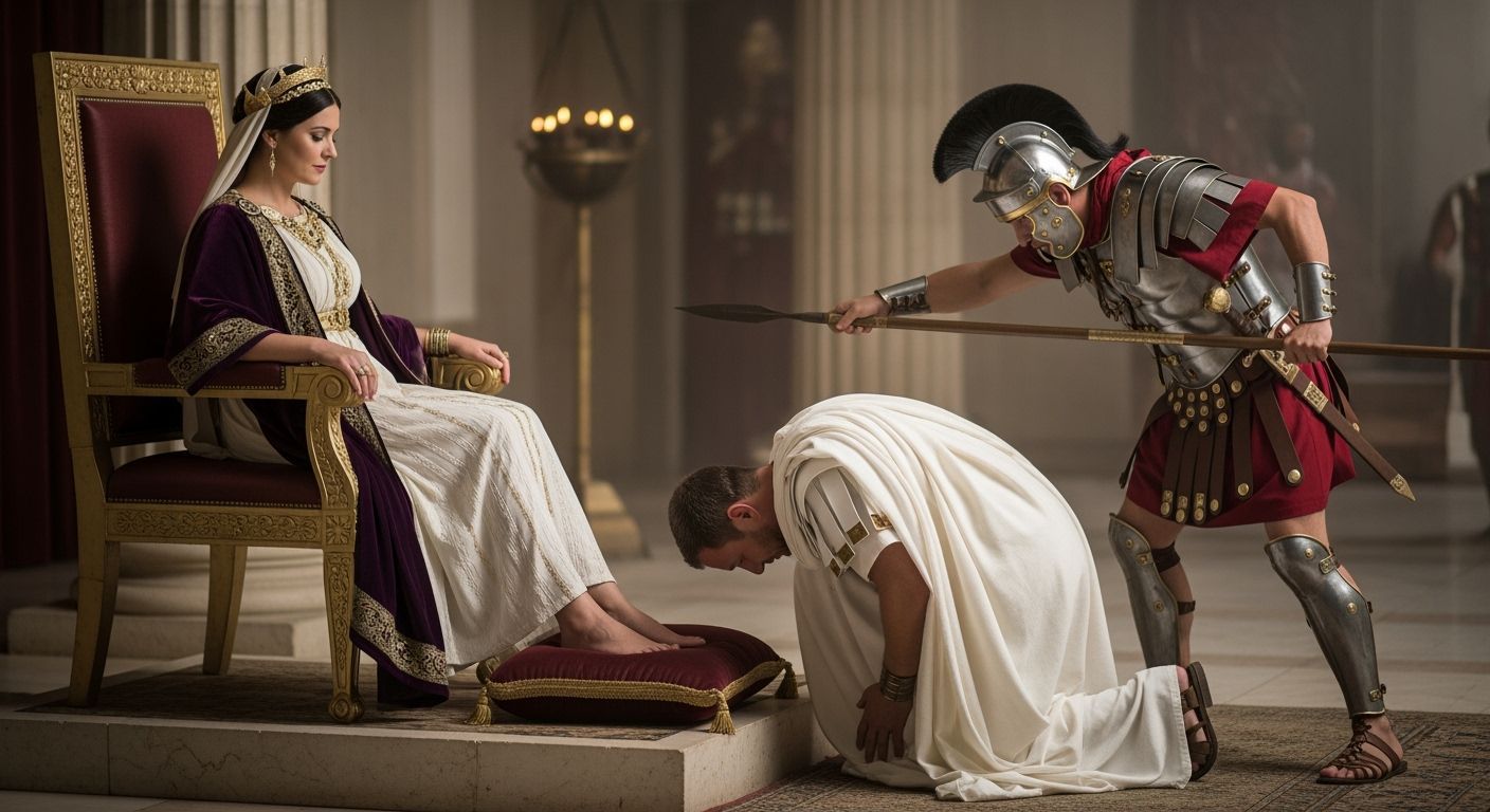 Empress Messalina on Her Throne in Ancient Rome