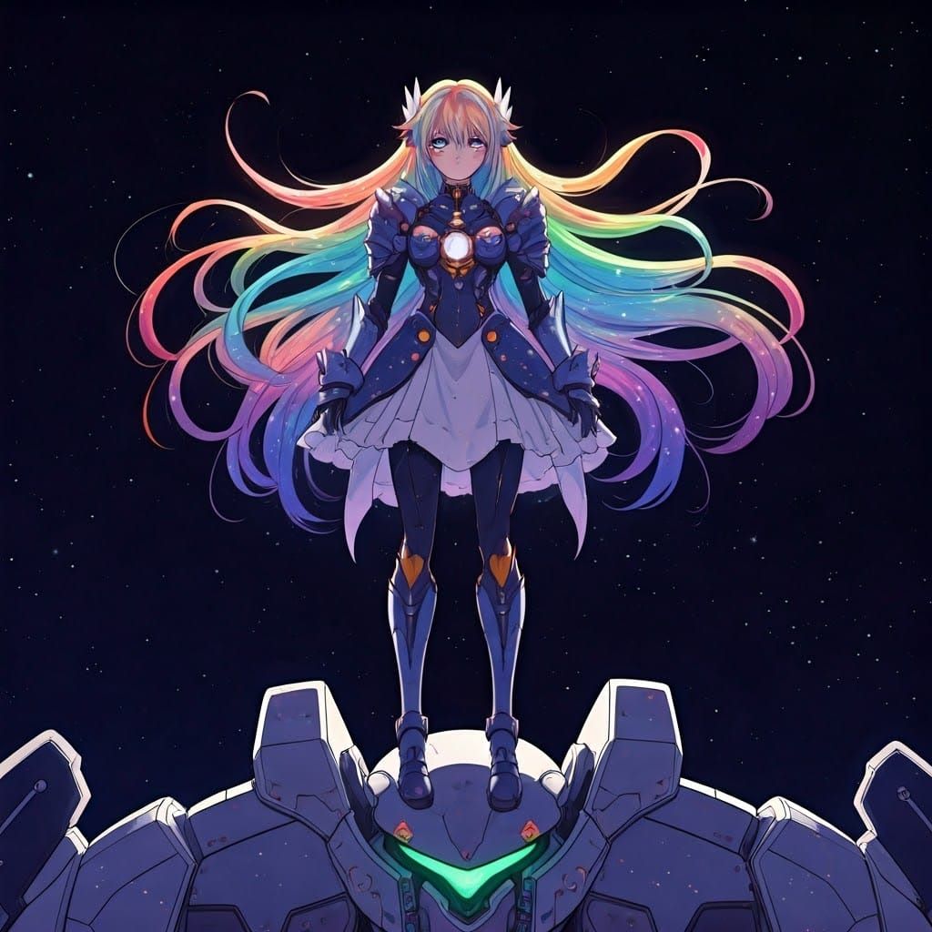 Cosmic Magical Girl in Celestial Battle Armor