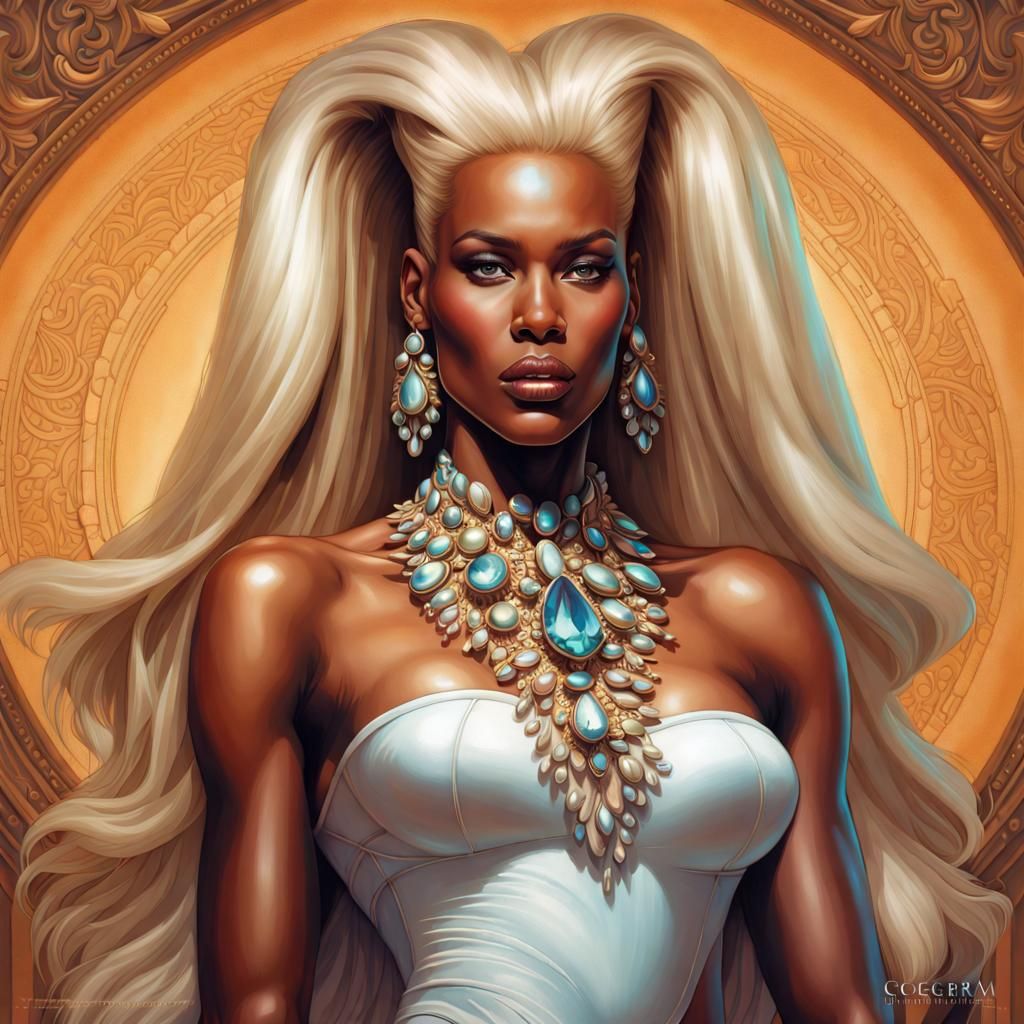 Grace Jones evoluted from image from Mormookiee @Mormookiee