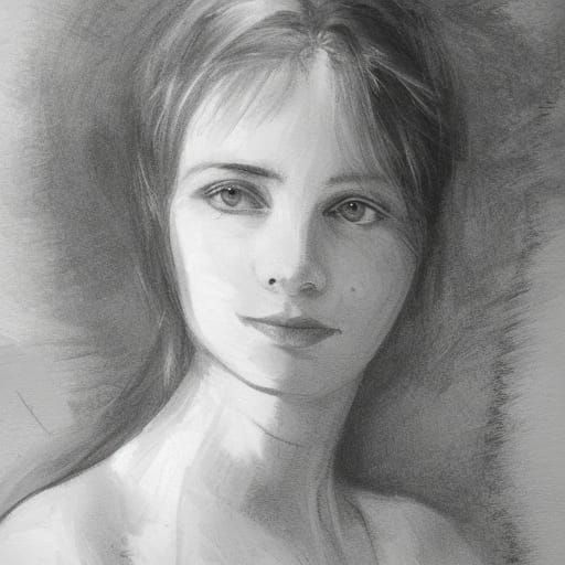 Artist Painting Figures in Studio with Distorted Style