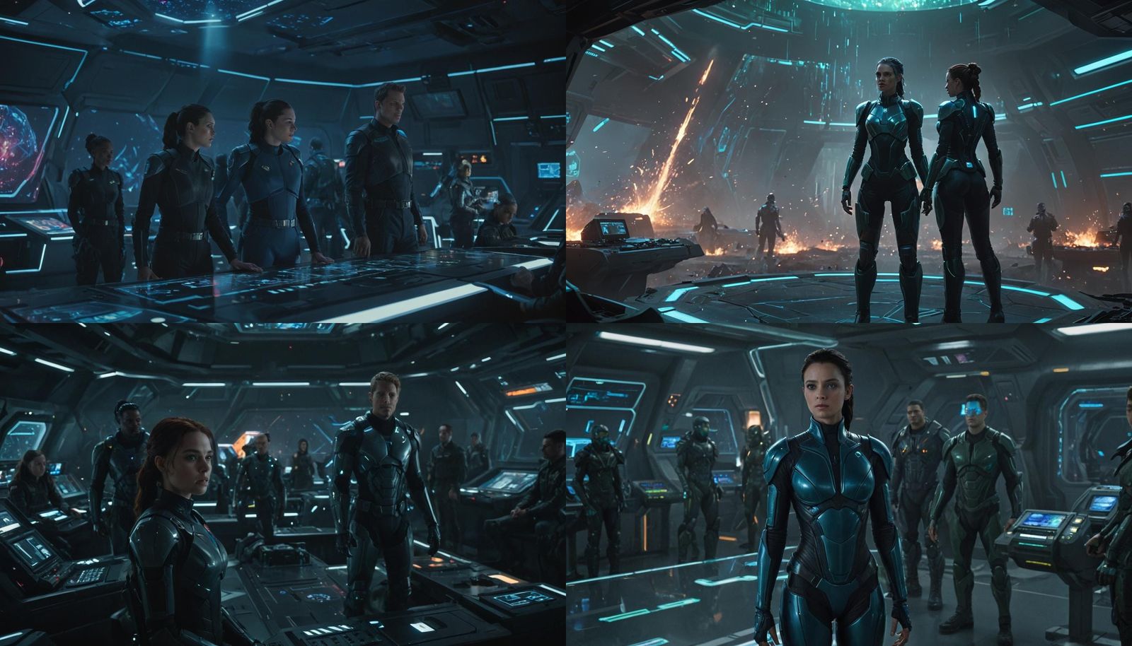 Tense Moment in Futuristic Command Center