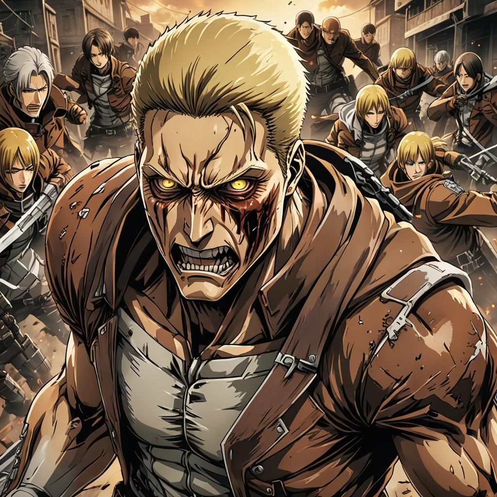 Reiner Braun in Cel-Shaded Anime Style