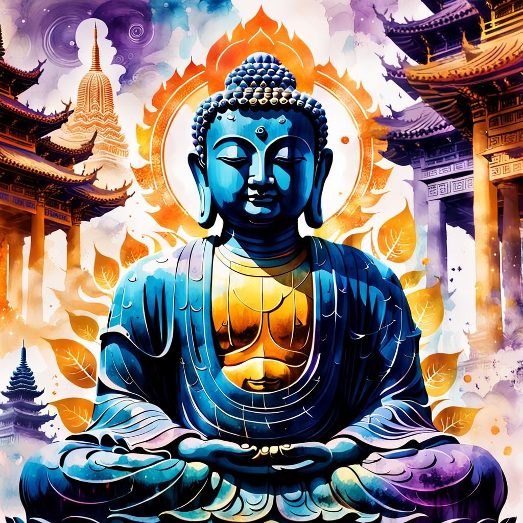 Ethereal Double Exposure Buddha