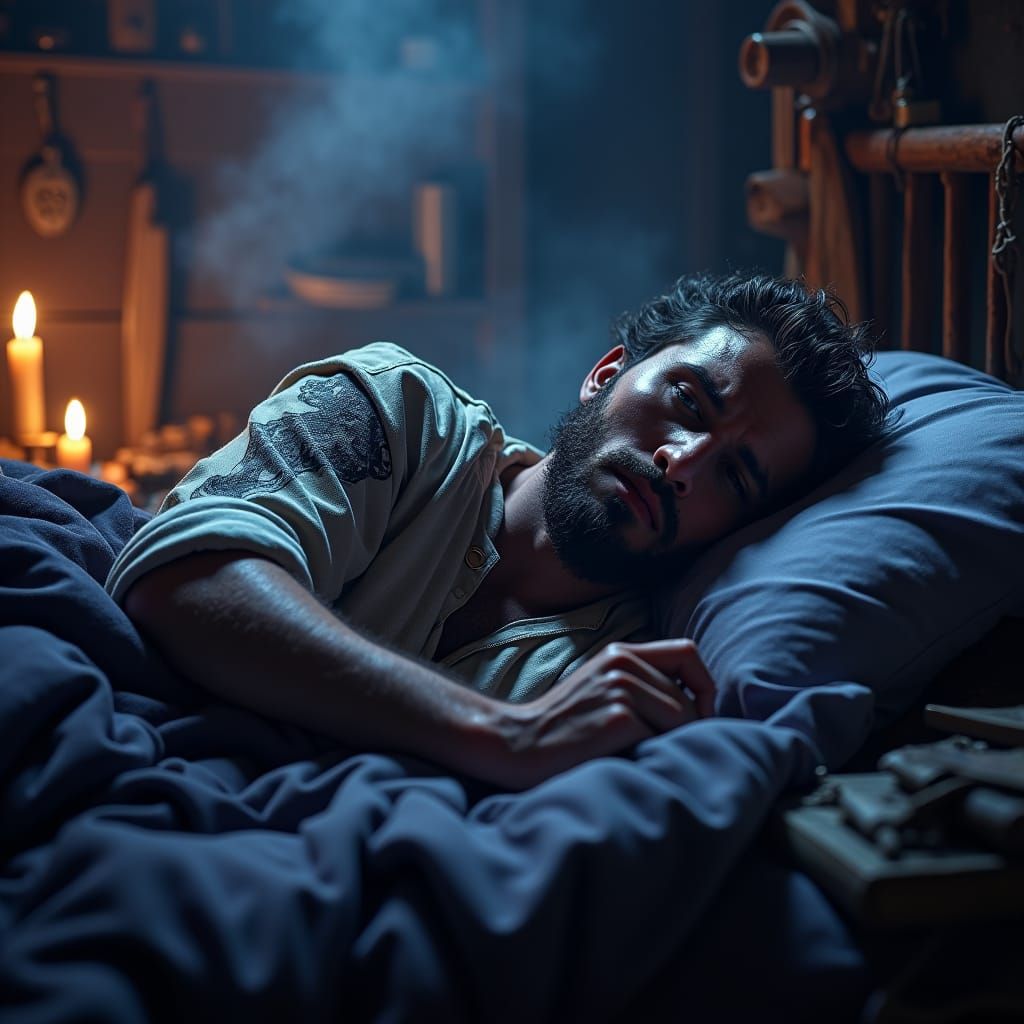 Blacksmith's Dragon Tattoo Discovery in Cinematic Style