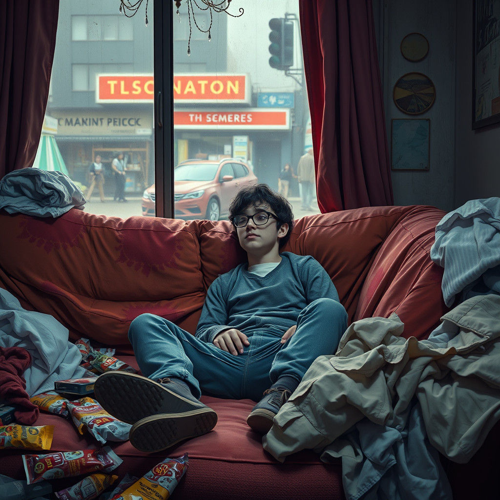 Al on Couch: Sci-Fi Digital Matte Painting