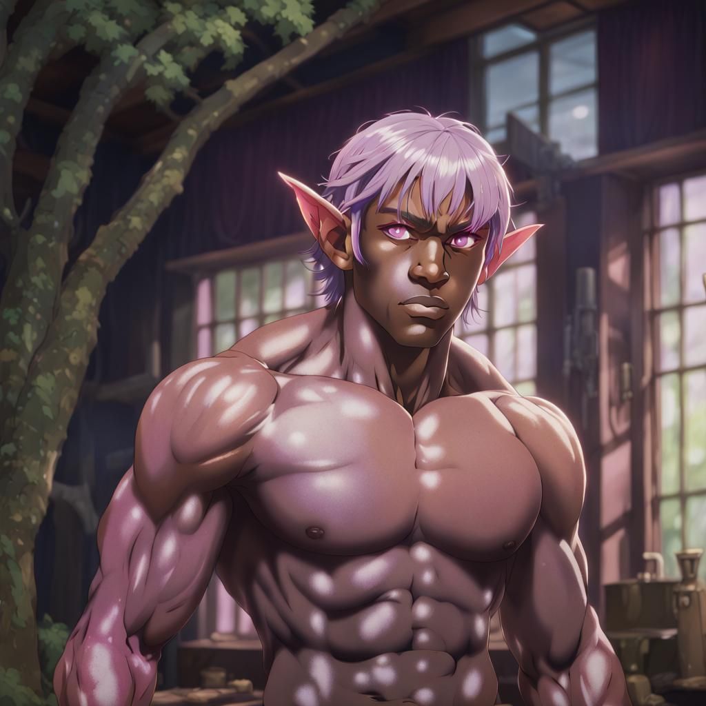 Giant Elf in Anime Key Visual Style