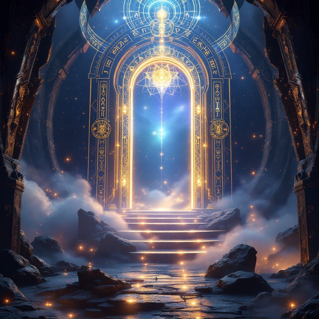 Surreal Gateway to Otherworldly Realms in Vibrant Color