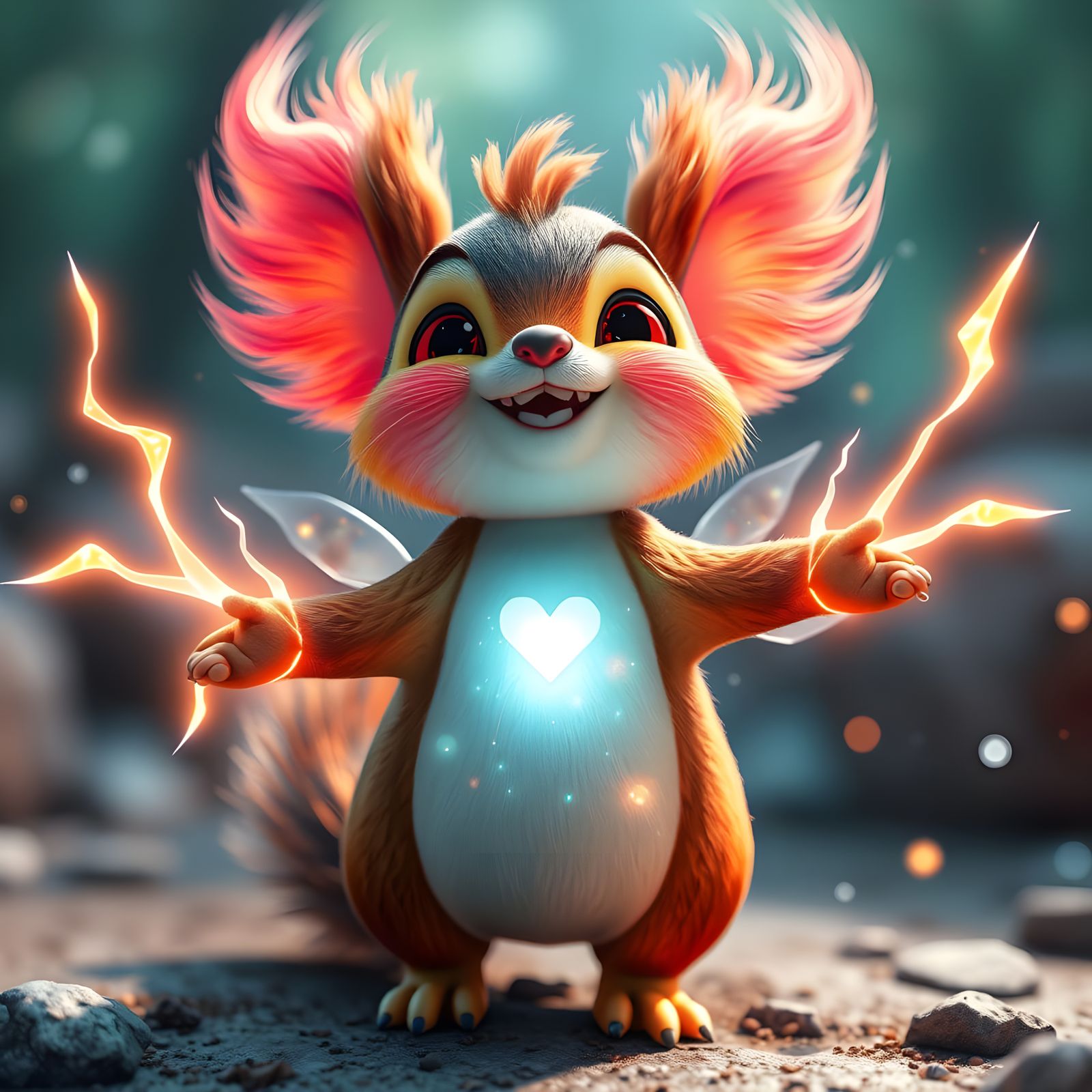 Whimsical Fantasy Creature Radiates Joy and Friendliness