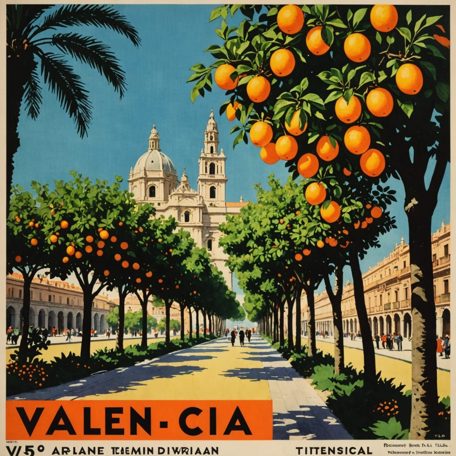 Vintage Travel Poster of Valencia, Spain