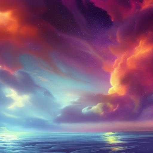 Realistic Corsair Ship with Nebula Clouds