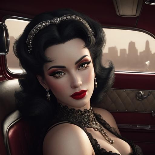 1950s Burlesque Singer Close-Up: Detailed 8K Photograph