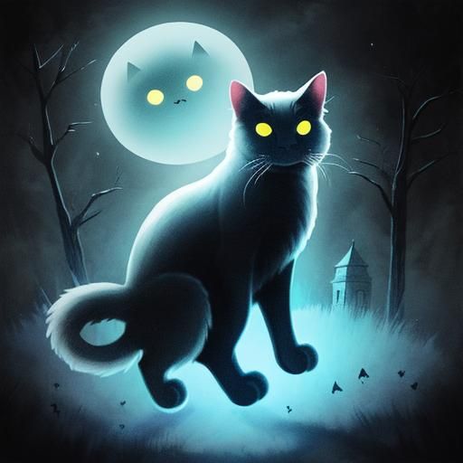 Ethereal Ghost Cat in Spectral Form