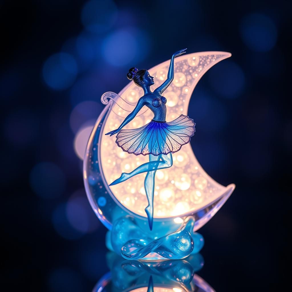 Enameled Glass Ballerina Figurine v7