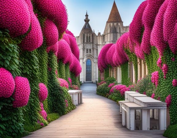 Magical Rose Garden at Dawn: A Dark Fantasy Concept Art