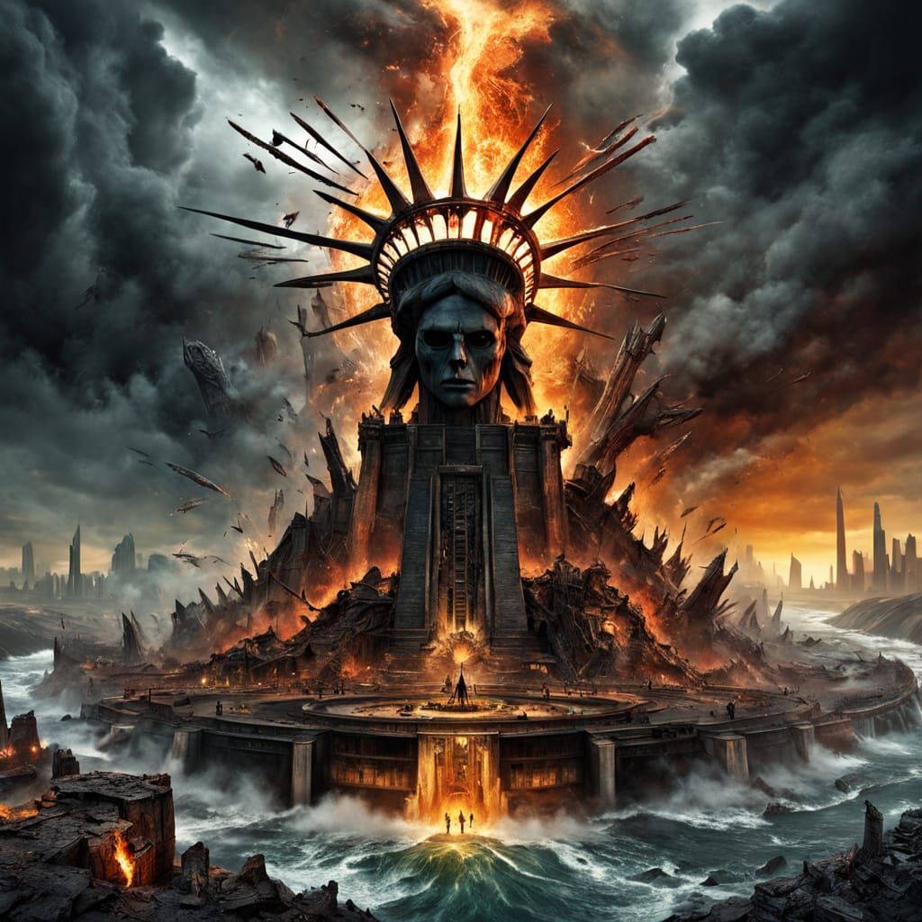 Apocalyptic Concept Art: Liberty's Fall
