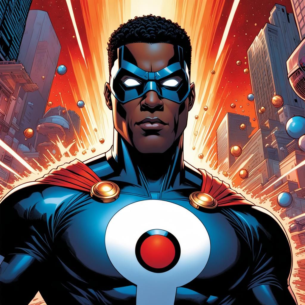 Mister Terrific Comic Book Art in Hyperrealistic Style