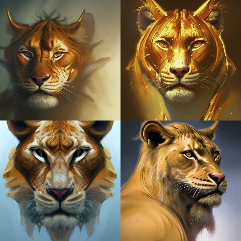 Anthropomorphic Liger Portrait in Hyperrealistic Style