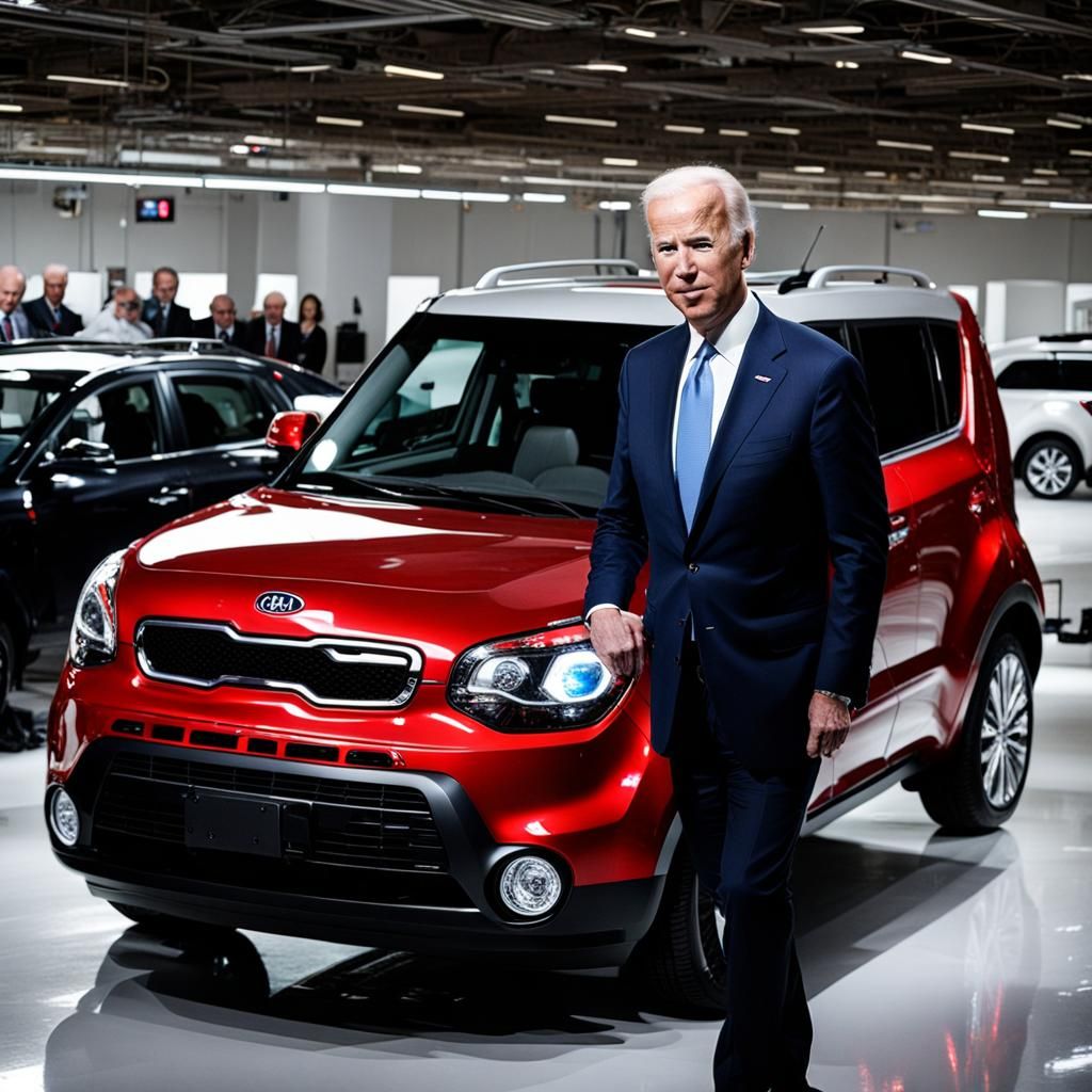 Joe Biden and a Red 2012 Kia Soul