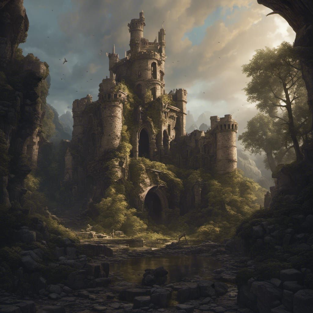 Ruined Castle: Dark Fantasy Concept Art