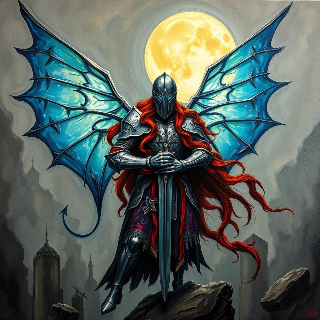 Fairy Elf Knight in Art Deco Surrealism