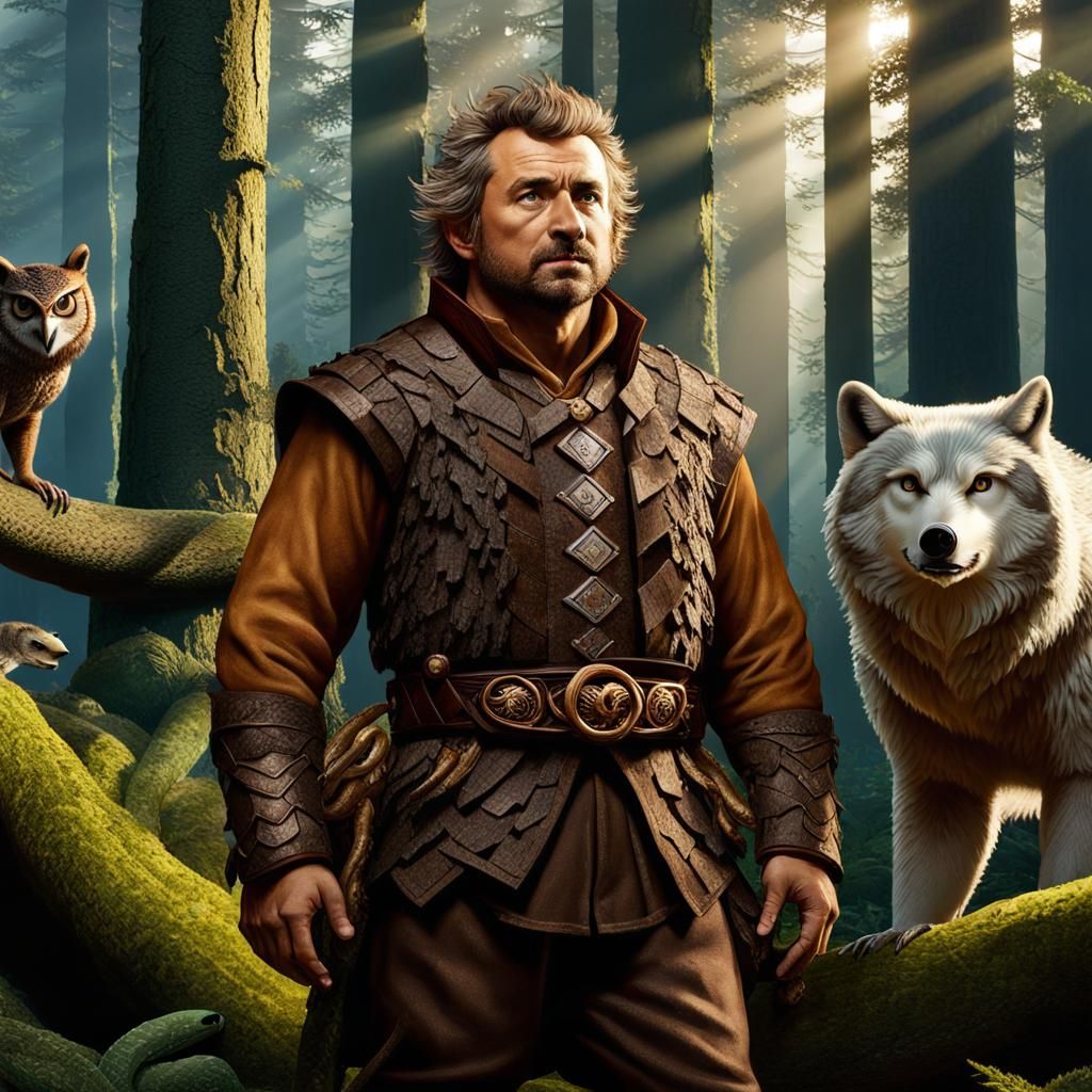 Halfling Druid in Enchanted Forest, Dark Fantasy Art