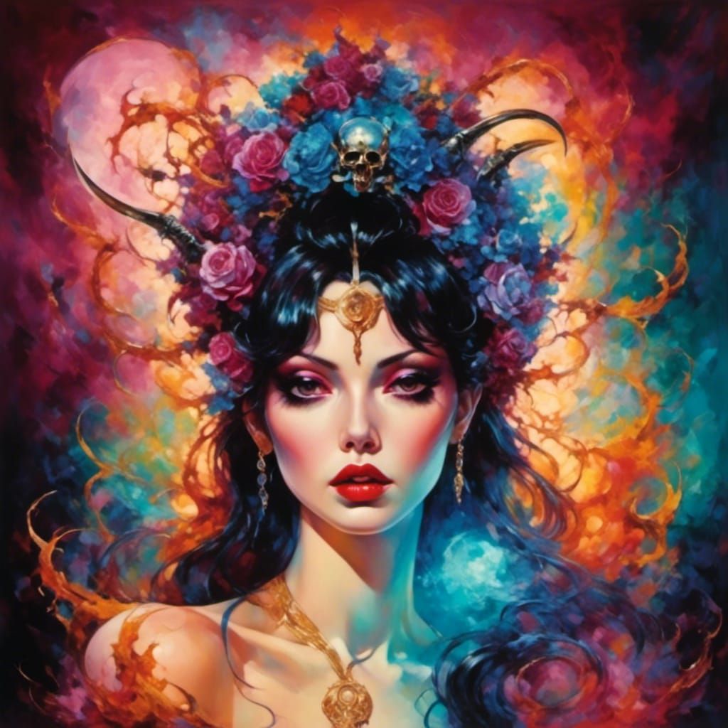 Goddess Figure in Stylized AI Rendition