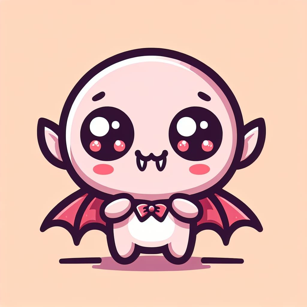 Charming Cartoon Vampire with Expressive Eyes