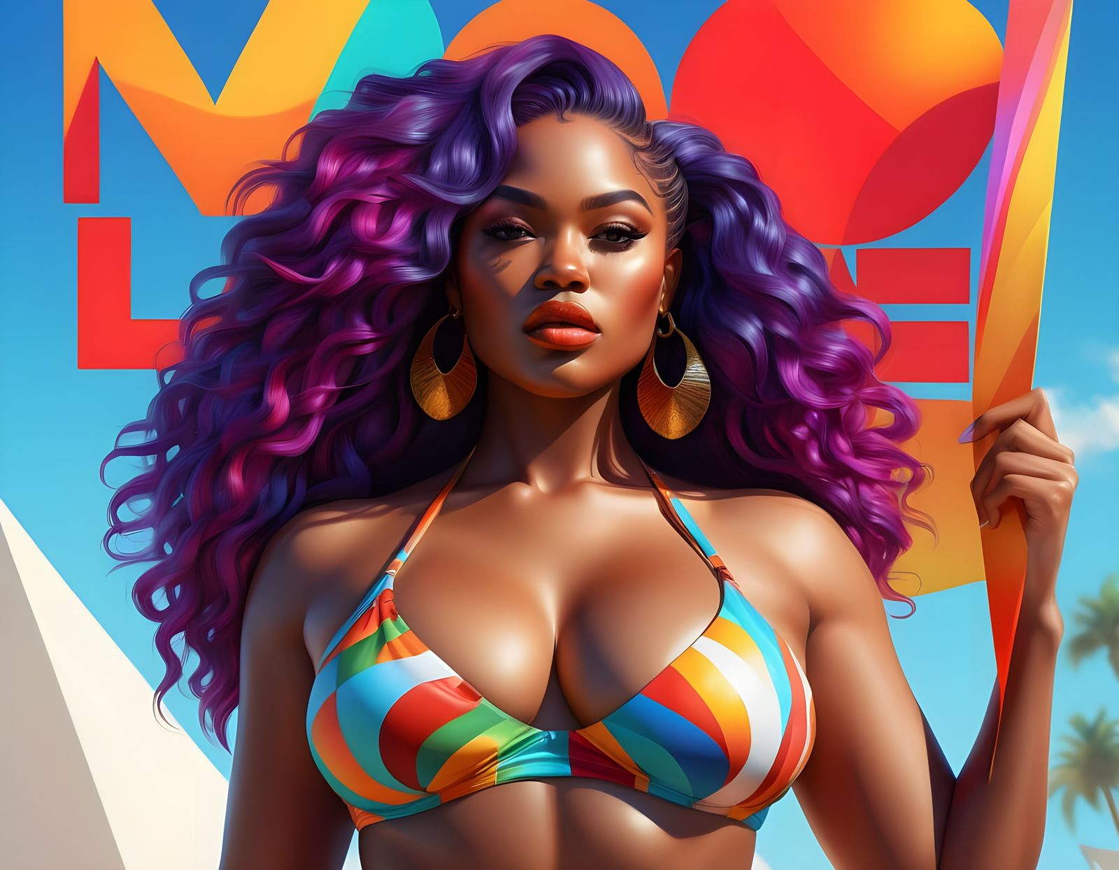 Sultry Goddess Embracing Love in Hyperdetailed Cyberpunk Sty...