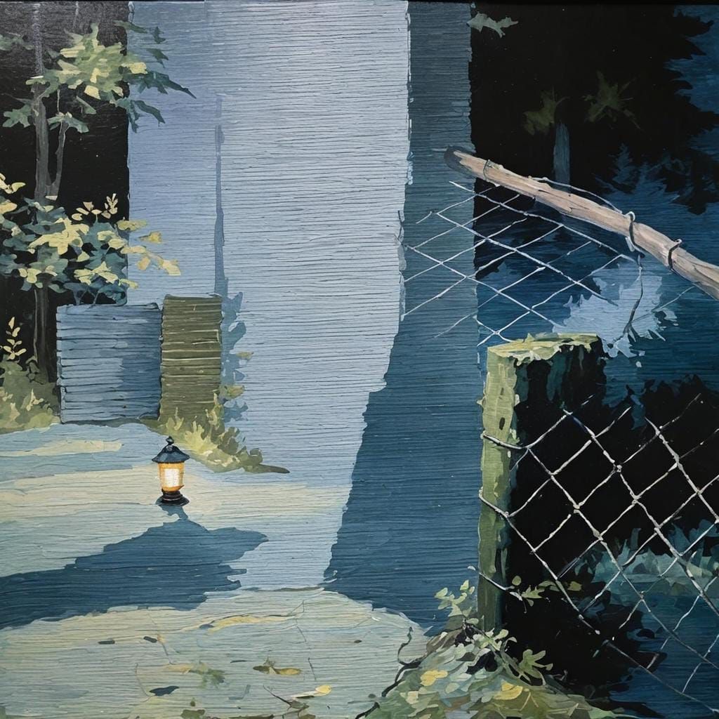 Warm Glow in a Corduroy Forest at Night