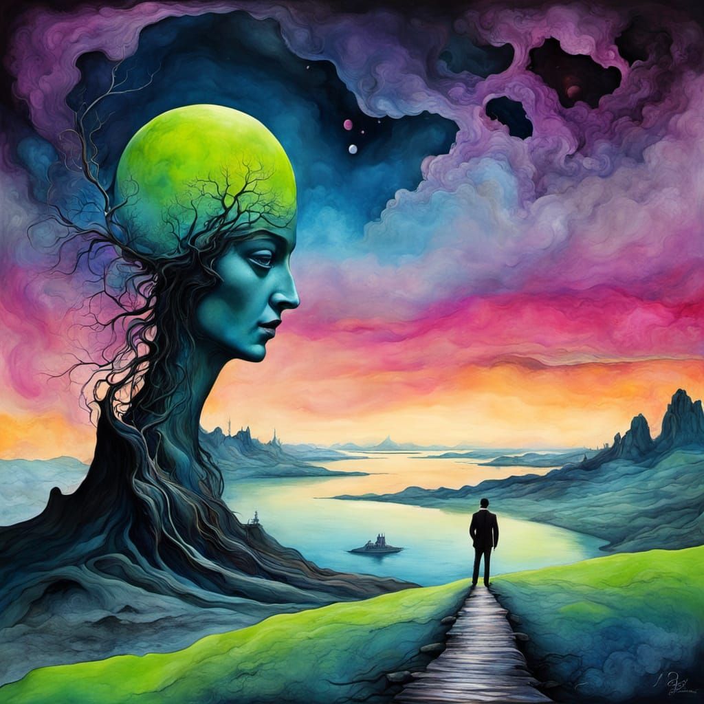 Ethereal Void Landscape in Whimsical Dark Fantasy Style