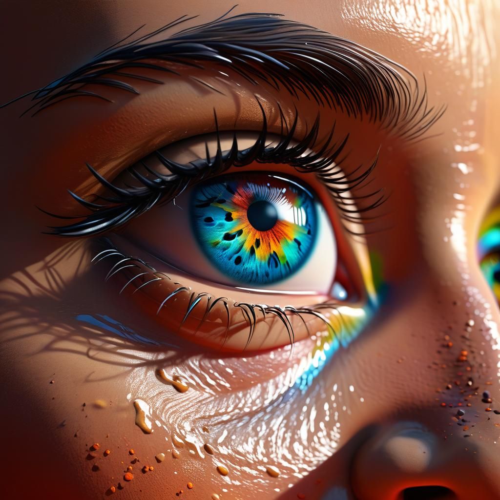 Rabbit with Halo in Splash Art Style