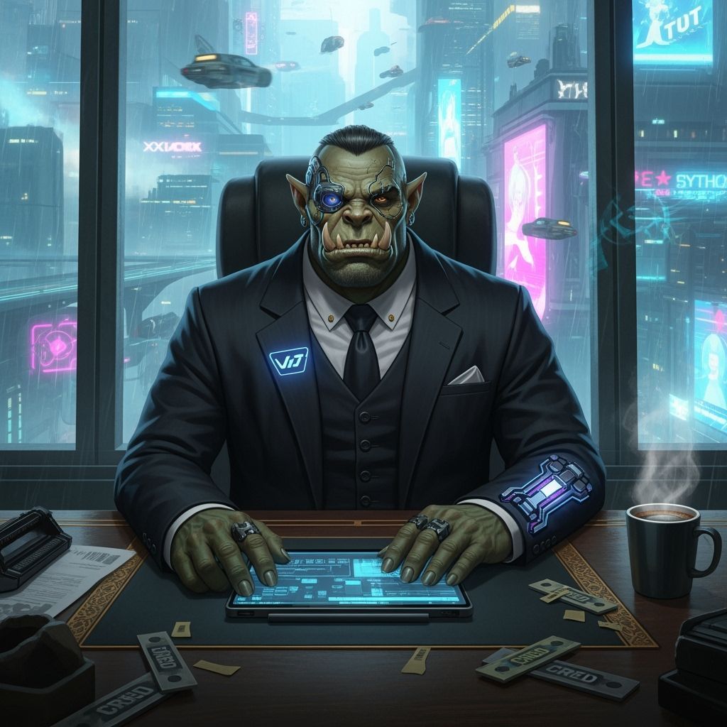 Shadowrun Ork Businessman in Office