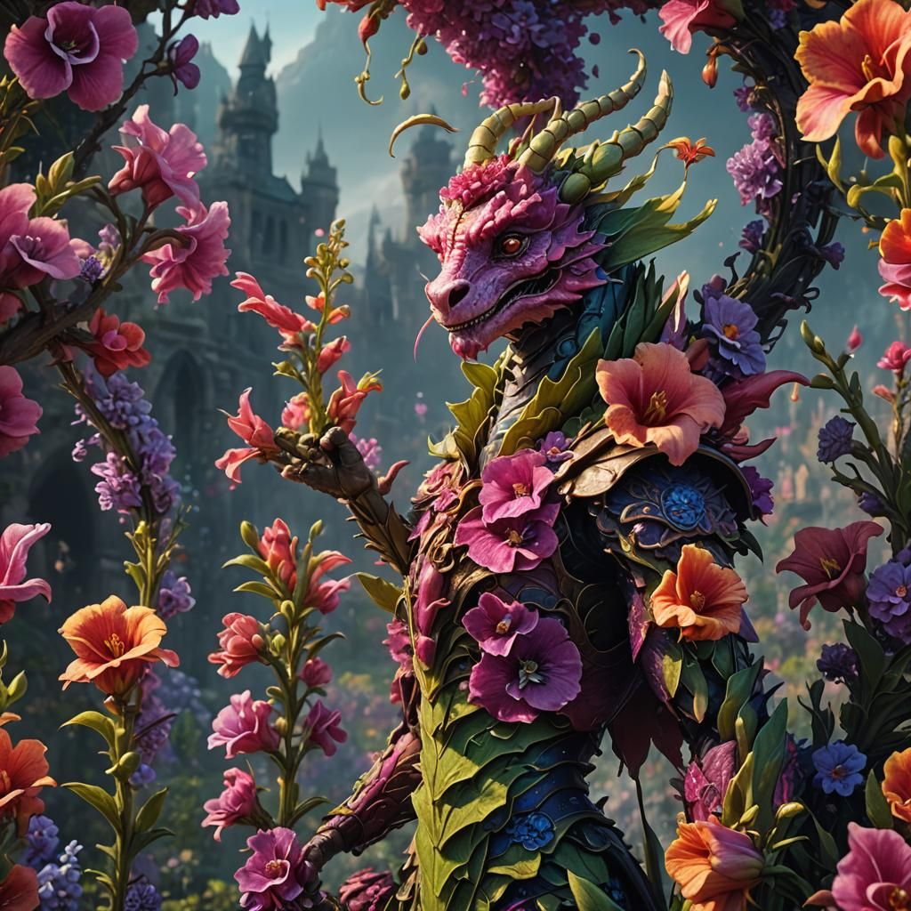 Anthropomorphic Snapdragon Flower in Detailed Matte Painting