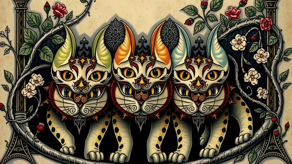 Medieval Psychedelic Cat Illuminations
