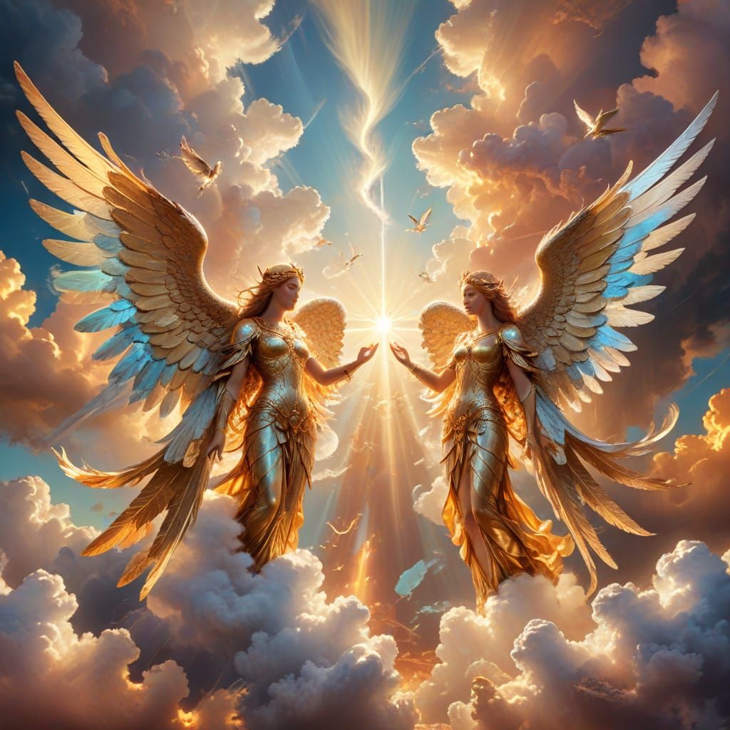 Divine Beings in Iridescent Splendor
