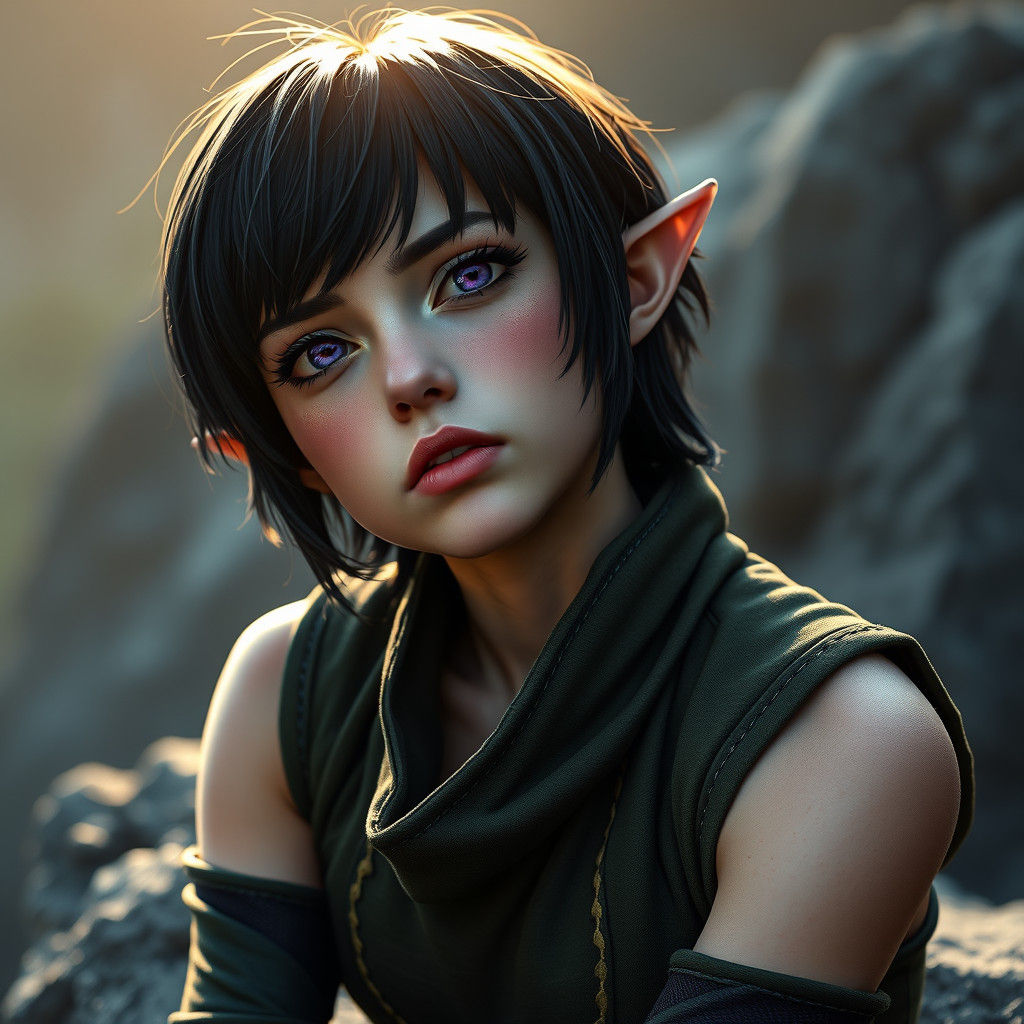 Elven Ninja Portrait in Natural Light
