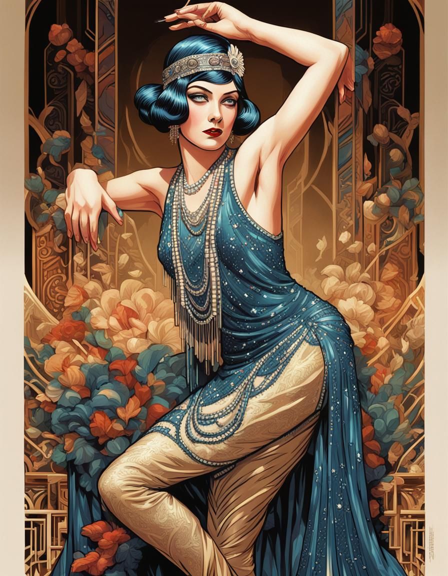 1920s Burlesque Beauty in Art Deco Style