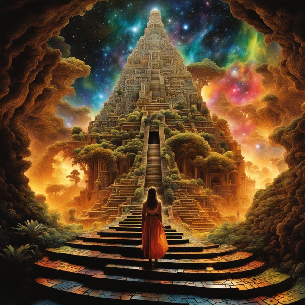 Aztec Labyrinth: A Double Exposure Galaxy