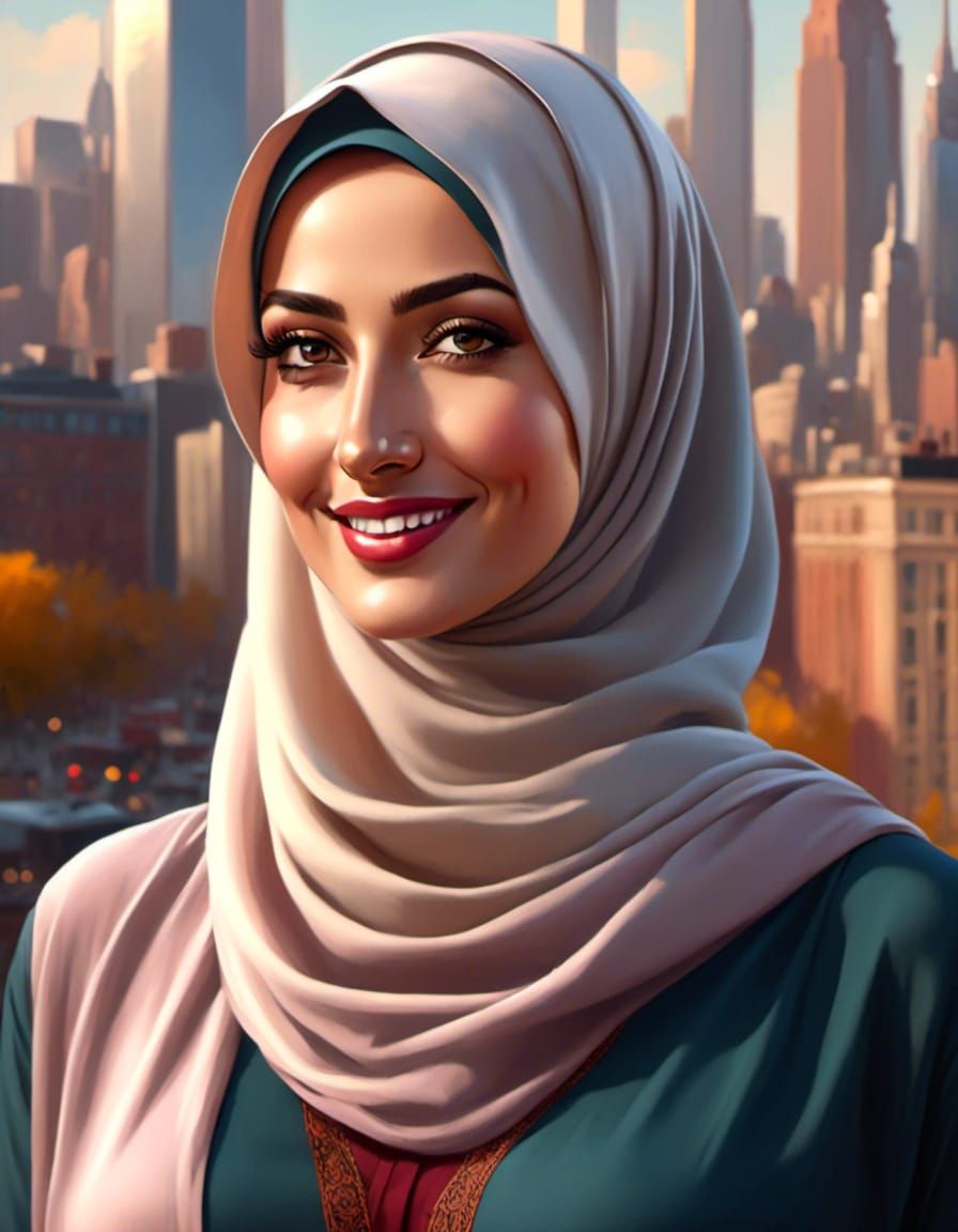 Gorgeous Hijabi Girl Portrait in New York City