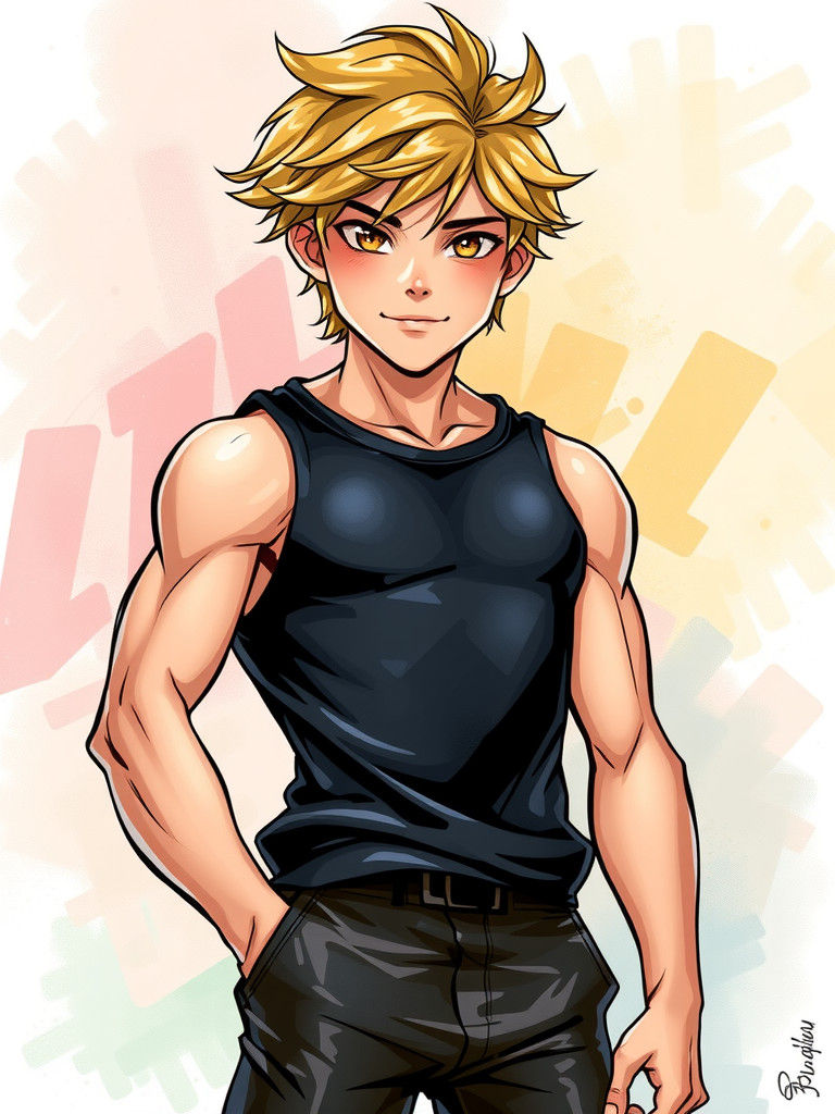 Teenage Heartthrob in Graphic Novel Style