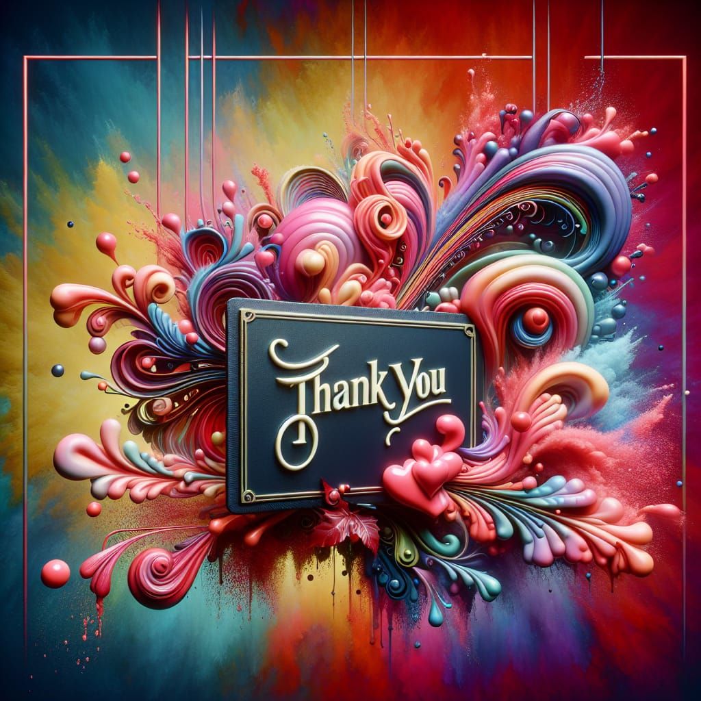 Stylish Valentine's Card with Thank You Message