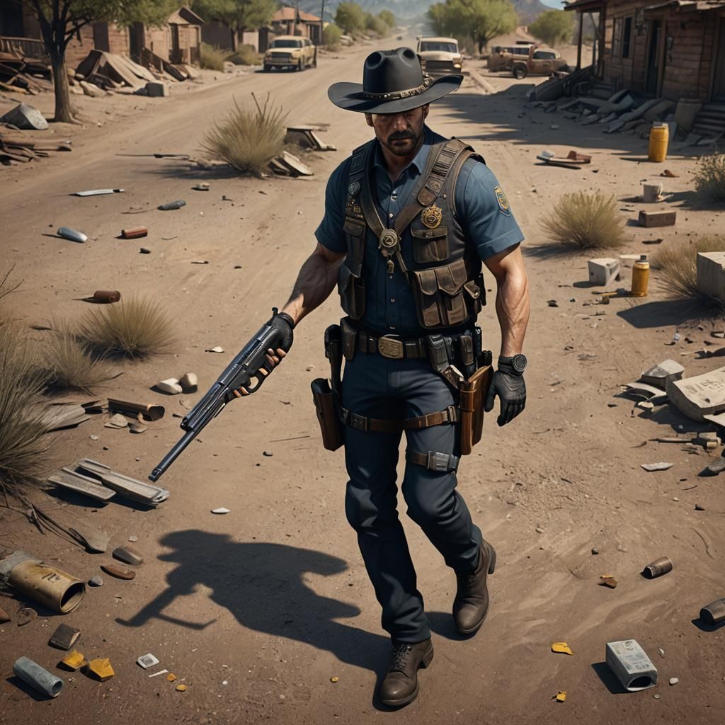 Tex Mexican Deputy US Marshal Crime Scene: Detailed Matte Pa...